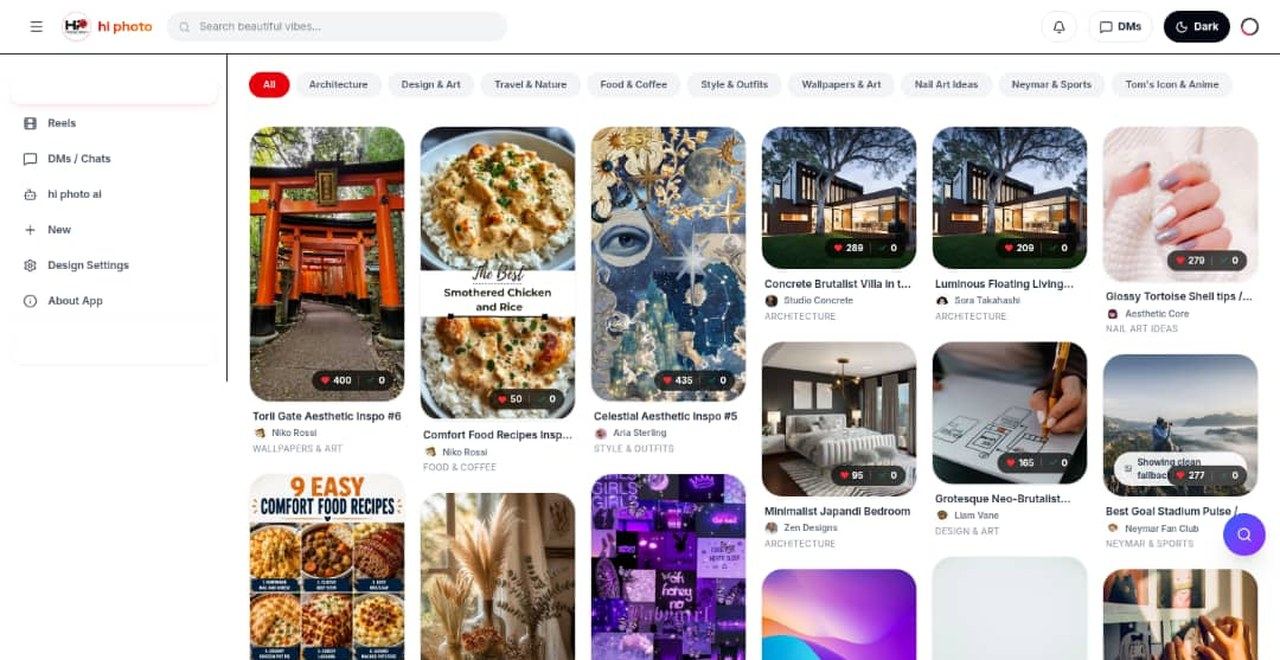 Hi Photos &mdash; live site screenshot