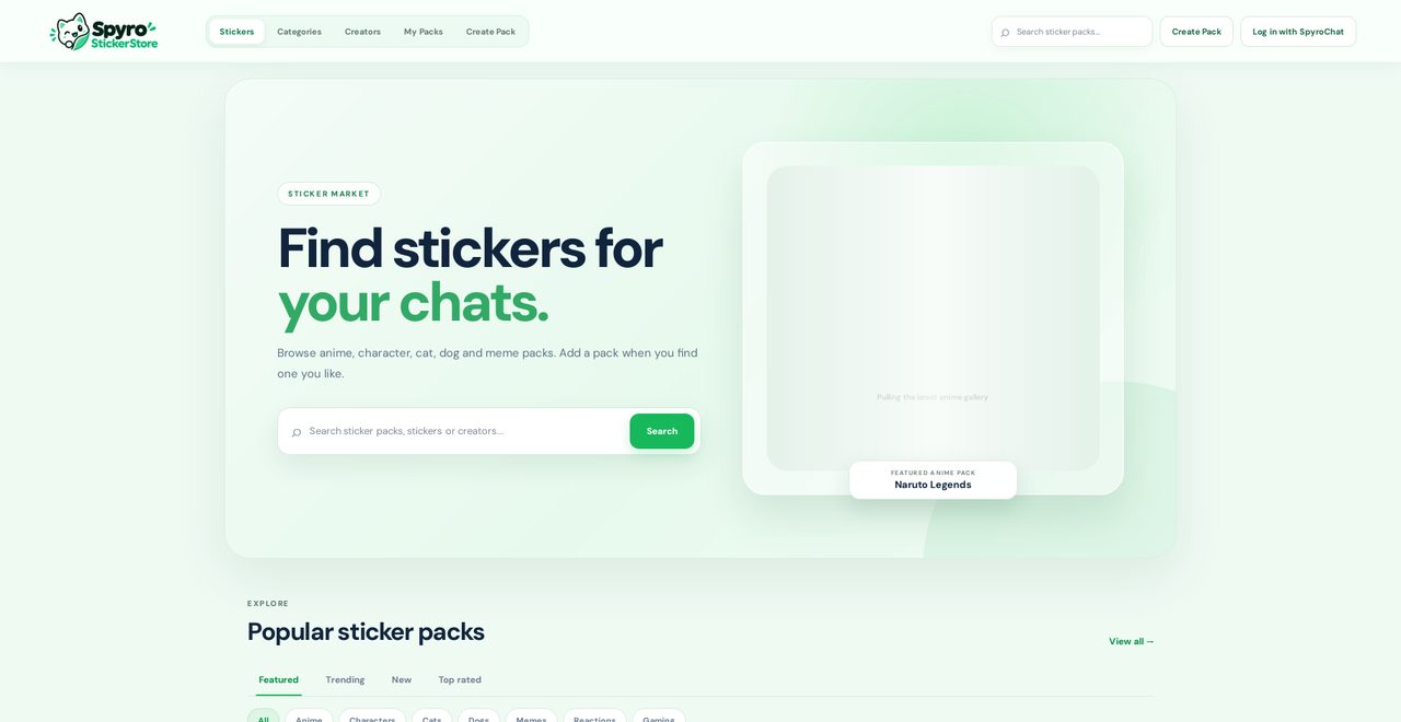Spyro Sticker Store &mdash; live site screenshot